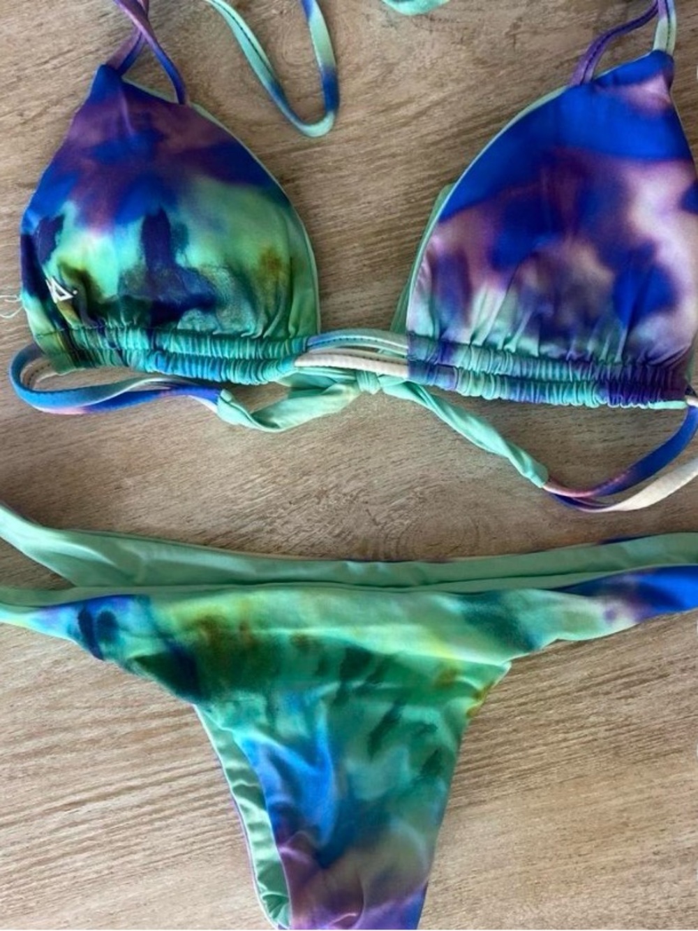 l*space Tie-Dye Aqua Blue Green Purple Bikini